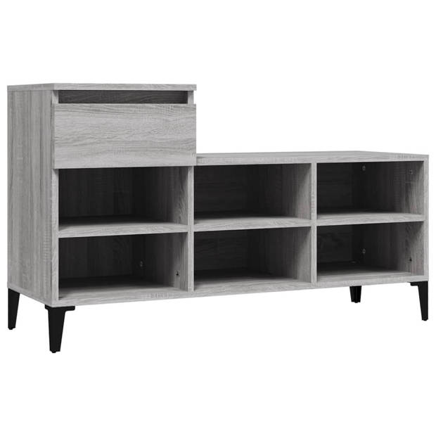 The Living Store Schoenenkast - Grijs Sonoma Eiken - 102 x 36 x 60 cm - Duurzaam materiaal