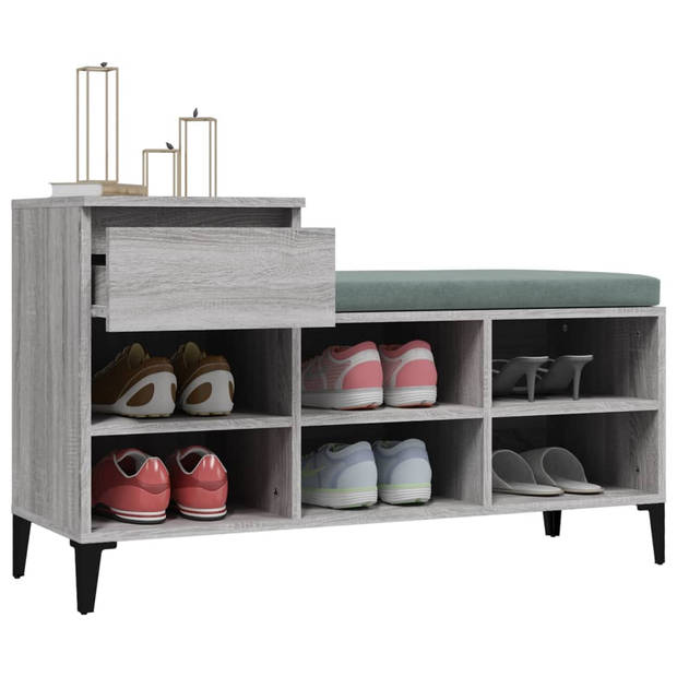 The Living Store Schoenenkast - Grijs Sonoma Eiken - 102 x 36 x 60 cm - Duurzaam materiaal