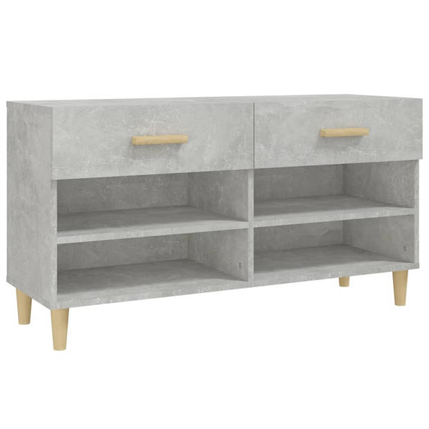 The Living Store Schoenenkast - Betongrijs - 102 x 35 x 55 cm - Stabiel en trendy design