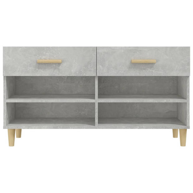 The Living Store Schoenenkast - Betongrijs - 102 x 35 x 55 cm - Stabiel en trendy design