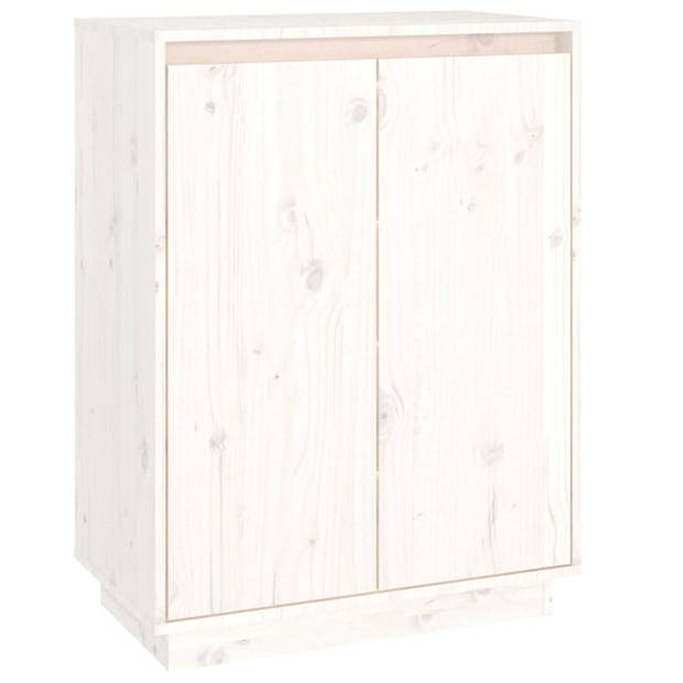 The Living Store Houten Schoenenkast - Massief grenenhout - 60 x 35 x 80 cm - Wit