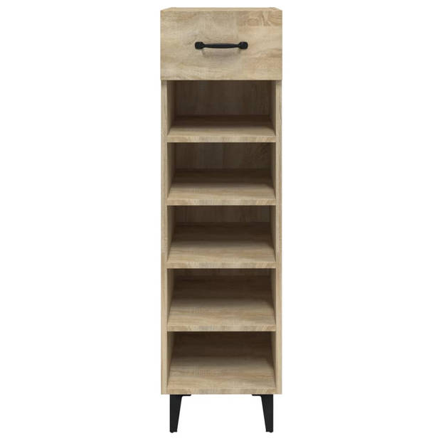 The Living Store Schoenenkast Sonoma Eiken - 30x35x105 cm - Ruimtebesparend