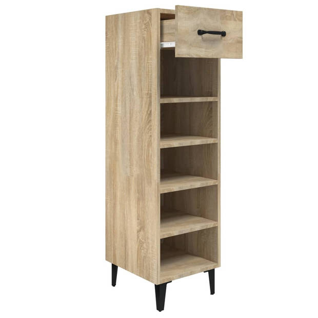 The Living Store Schoenenkast Sonoma Eiken - 30x35x105 cm - Ruimtebesparend