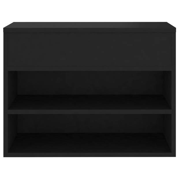 The Living Store Opbergbank Trendy - Schoenenkast + Opbergruimte - Zwart - 60x30x45 cm