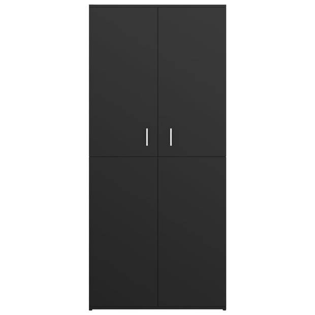 The Living Store Schoenenkast - Tijdloos - Meubel - 80 x 39 x 178 cm - zwart
