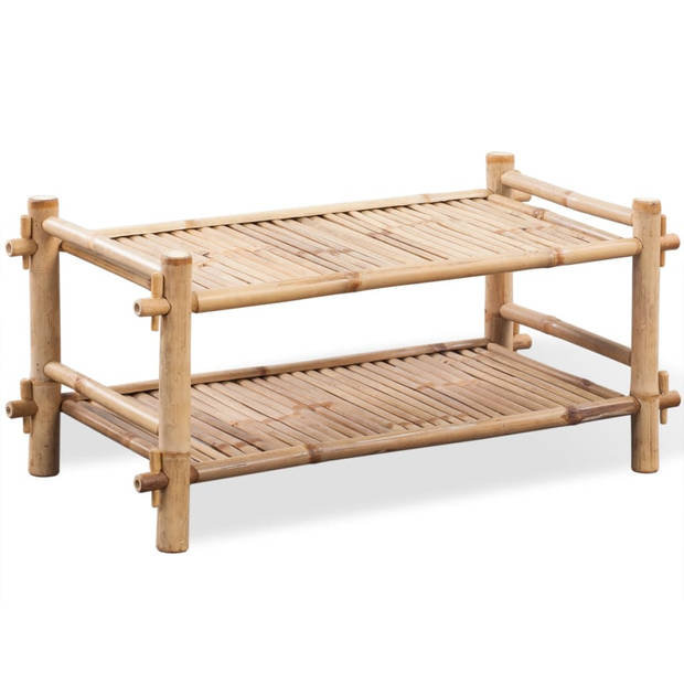 The Living Store Schoenenrek Bamboe 80x35x36cm - 2 lagen