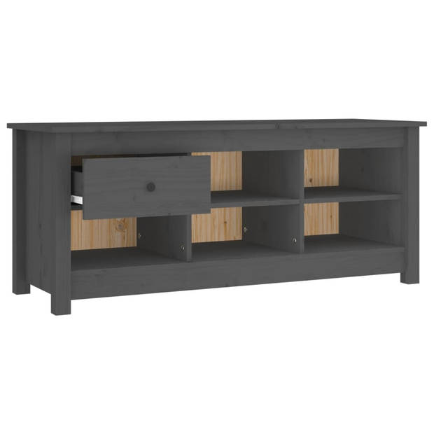 The Living Store Schoenenkast - Grenenhout - 110 x 38 x 45.5 cm - Grijs