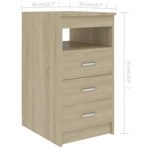 vidaXL Ladekast 40x50x76 cm bewerkt hout sonoma eikenkleurig