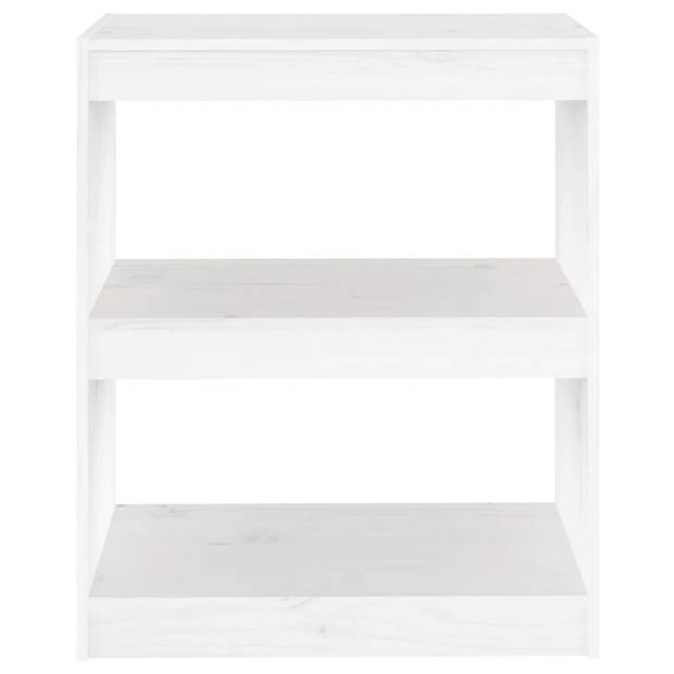 vidaXL Boekenkast/kamerscherm 60x30x71,5 cm massief grenenhout wit