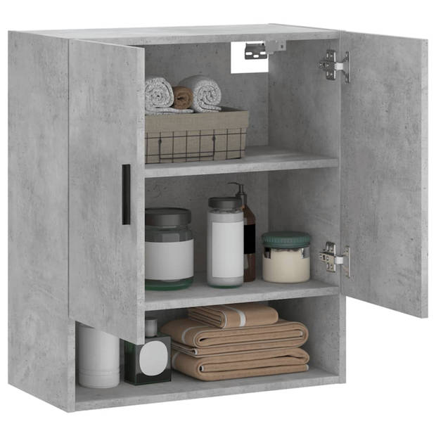 The Living Store Wandkast Betongrijs 60x31x70 cm - zwevende opbergkast - decoratieve en praktische toevoeging