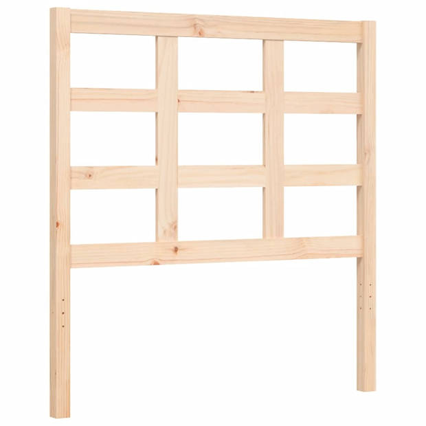 vidaXL Bedframe met hoofdbord massief hout 90x200 cm