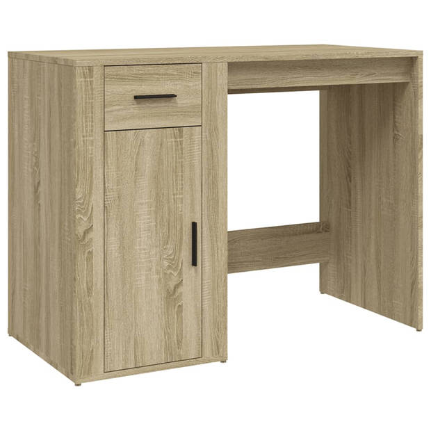 The Living Store Bureau Sonoma Eiken - 100 x 49 x 75 cm - Met lade en kastje