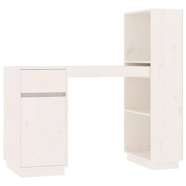 The Living Store Bureau Grenenhout Computertafel - 110 x 53 x 117 cm - Wit