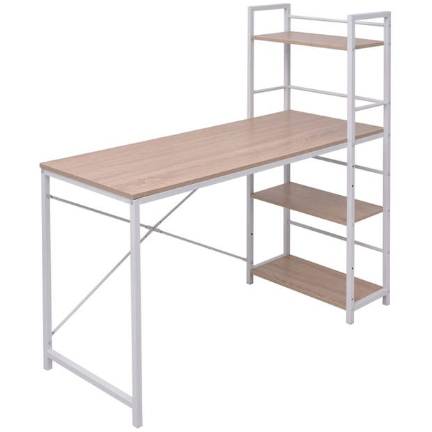 The Living Store Bureau - Kantoormeubilair - 120 x 52 x 120 cm - Eiken - Met 4 lagen