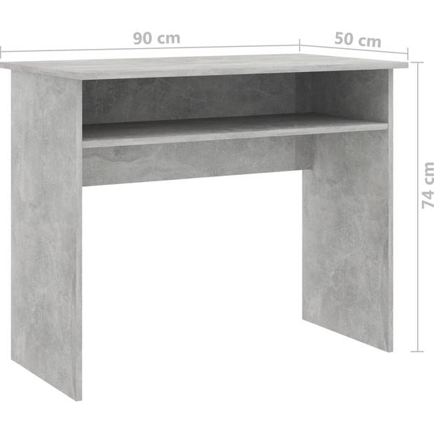 The Living Store Computerbureau - bewerkt hout - 90 x 50 x 74 cm - betongrijs