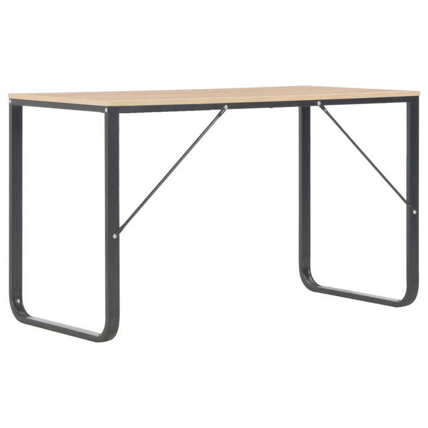 The Living Store Schrijftafel Industrial - 120x60x73 cm - Zwart/Eiken