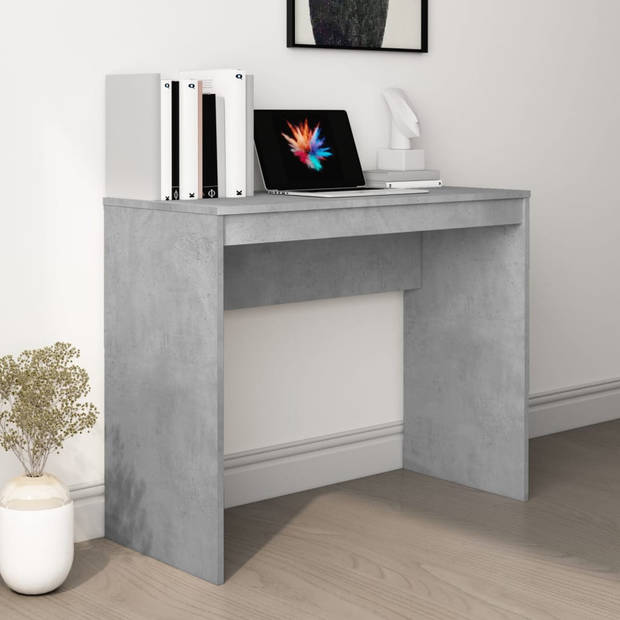 The Living Store Bureau Betongrijs 90x40x72 cm - Hoogwaardig bewerkt hout