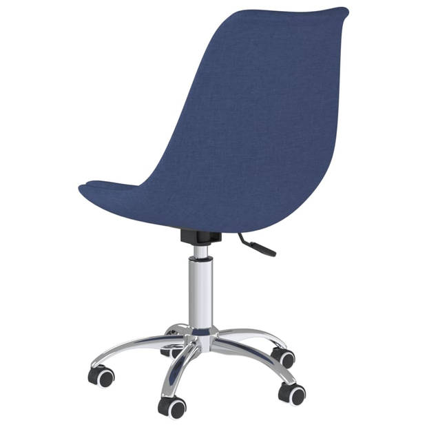 vidaXL Eetkamerstoelen draaibaar 4 st stof blauw