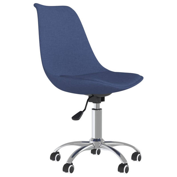 vidaXL Eetkamerstoelen draaibaar 4 st stof blauw