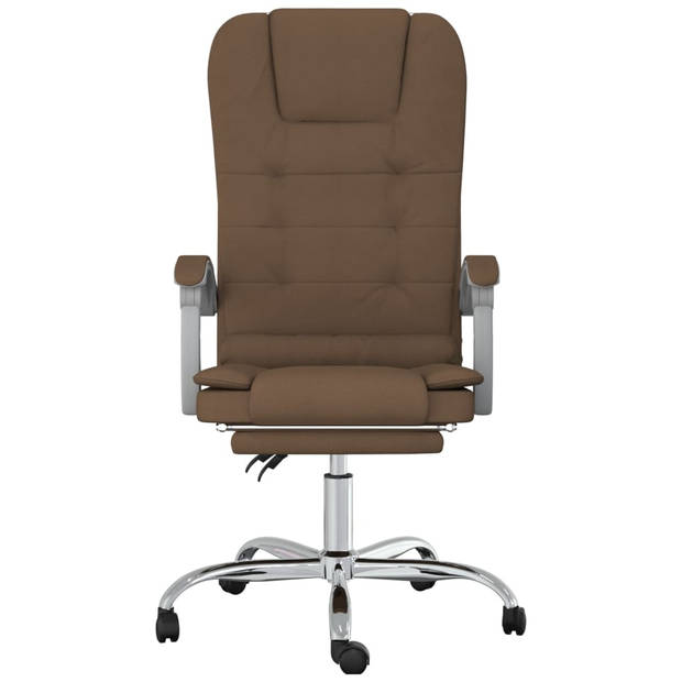 The Living Store Bureaustoel verstelbaar - Bruin - 63x56x(112.5-122) cm - Massagefunctie