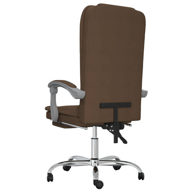 The Living Store Bureaustoel verstelbaar - Bruin - 63x56x(112.5-122) cm - Massagefunctie