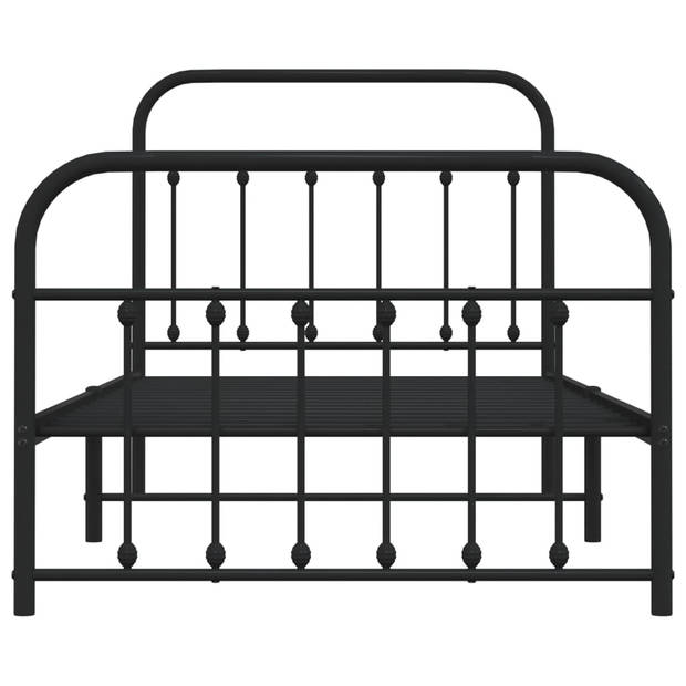 vidaXL Bedframe met hoofd- en voeteneinde metaal zwart 100x190 cm