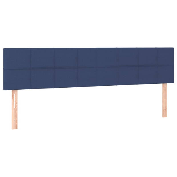 vidaXL Boxspring met matras stof blauw 160x200 cm