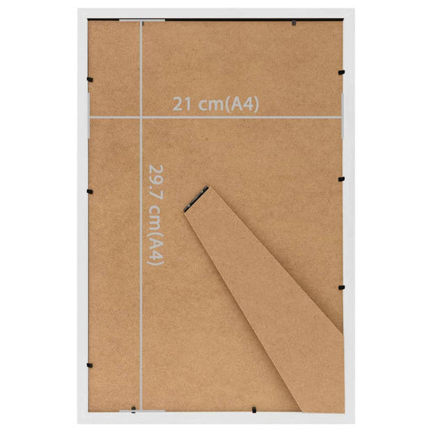 vidaXL Fotolijsten 3 st voor tafel 21x29,7cm MDF wit