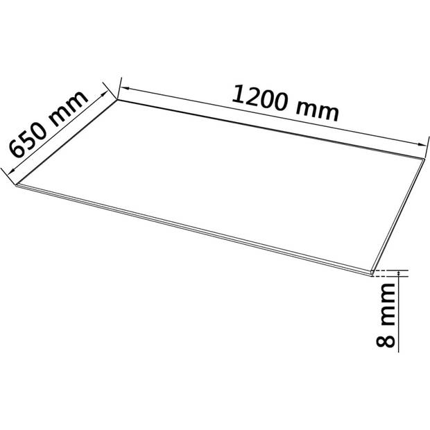 The Living Store Tafelblad Gehard Glas - 1200 x 650 mm - Transparant