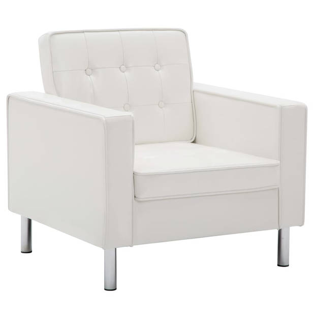 The Living Store Leunstoel Fauteuil - 75 x 70 x 75 cm - Met knopen