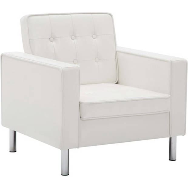 The Living Store Leunstoel Fauteuil - 75 x 70 x 75 cm - Met knopen