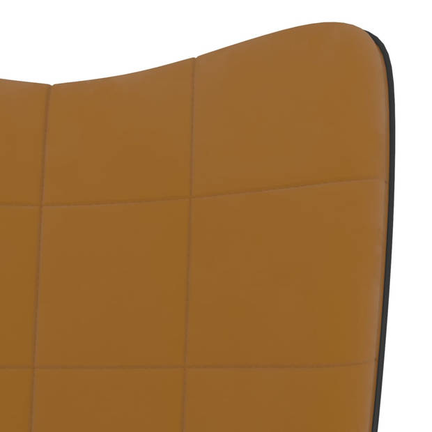 The Living Store Relaxstoel - Bruin fluweel - PVC achterkant - Stalen frame - 62x68x98 cm