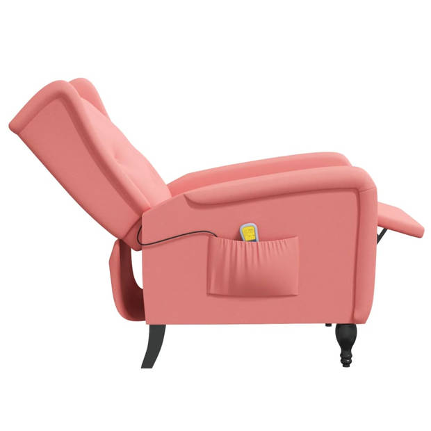 The Living Store Elektrische Massagestoel - Fluweel - 66 x 90 x 98 cm - Massage en Verwarming - Roze