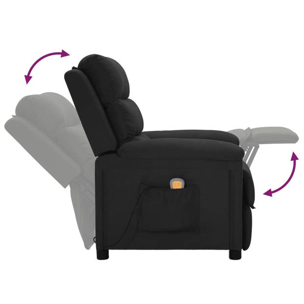 The Living Store Massagefauteuil - Verstelbaar - Met Massagefunctie - Comfortabel - Zwart - 74 x 92 x 101.5 cm