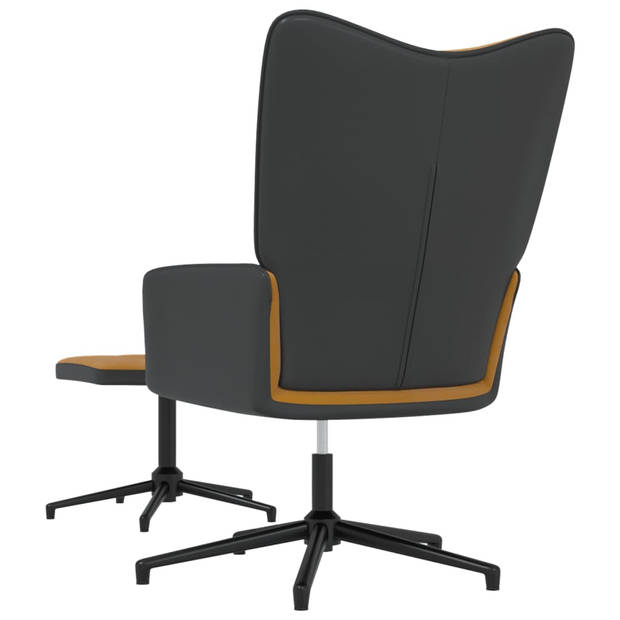 The Living Store Relaxfauteuil - bruin fluweel - 62 x 68 x 98 cm - draaibaar - met voetenbank - The Living Store