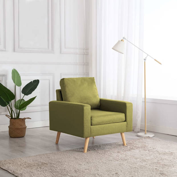 The Living Store Fauteuil Groen - Stof - 77 x 71 x 80 cm - Comfortabel zitmeubel met zachte bekleding