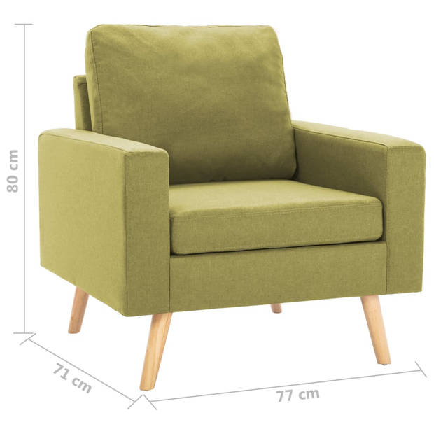 The Living Store Fauteuil Groen - Stof - 77 x 71 x 80 cm - Comfortabel zitmeubel met zachte bekleding