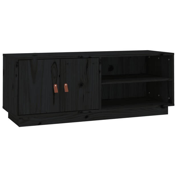 The Living Store TV Meubel - Grenenhout - 105x34x40 cm - Zwart