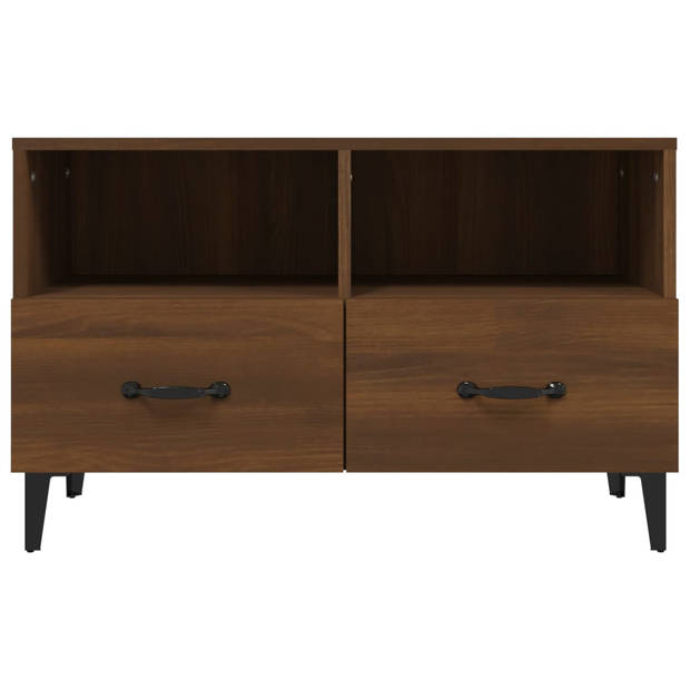 The Living Store TV-meubel Bruineiken - naam - Media-kast - 80 x 36 x 50 cm (B x D x H) - Stevig houten blad