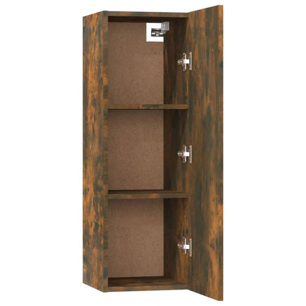 The Living Store TV-meubelset - gerookt eiken - 2x 30.5 x 30 x 30 cm - 1x 30.5 x 30 x 90 cm - 2x 80 x 30 x 30 cm