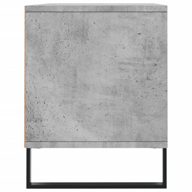 The Living Store Tv-meubel - Betongrijs - 100 x 34.5 x 44.5 cm - Bewerkt hout en ijzer