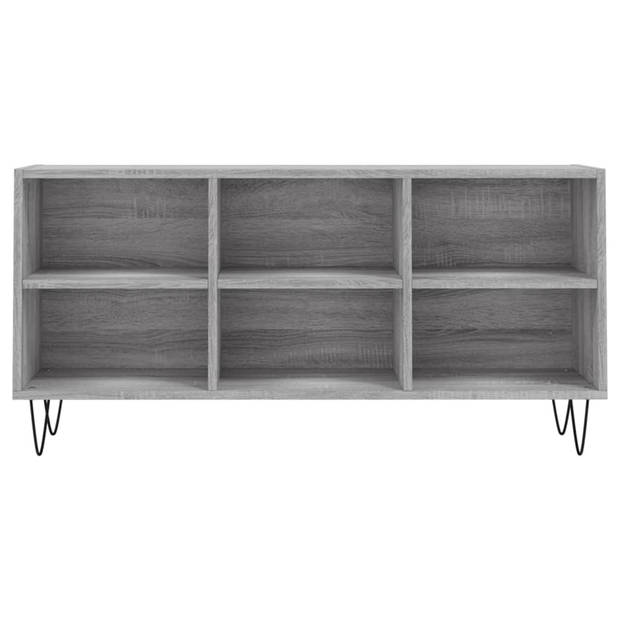 The Living Store Tv-meubel - Tv-kast 6 vakken - 103.5 x 30 x 50 cm - Grijs Sonoma Eiken