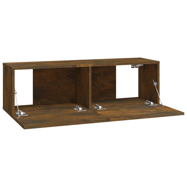 vidaXL Tv-wandmeubels 2 st 100x30x30 cm bewerkt hout gerookt eiken