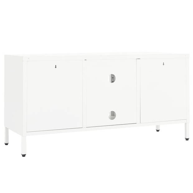 The Living Store televisiekast - wit - 105 x 35 x 52 cm - stalen constructie