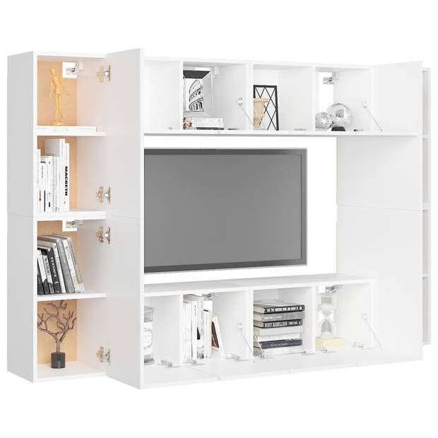 The Living Store Televisiekast TV-meubel - 60 x 30 x 30 cm - Wit+Materiaal- Spaanplaat