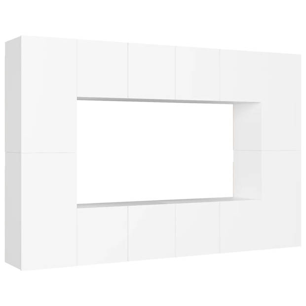 The Living Store Televisiekast TV-meubel - 60 x 30 x 30 cm - Wit+Materiaal- Spaanplaat