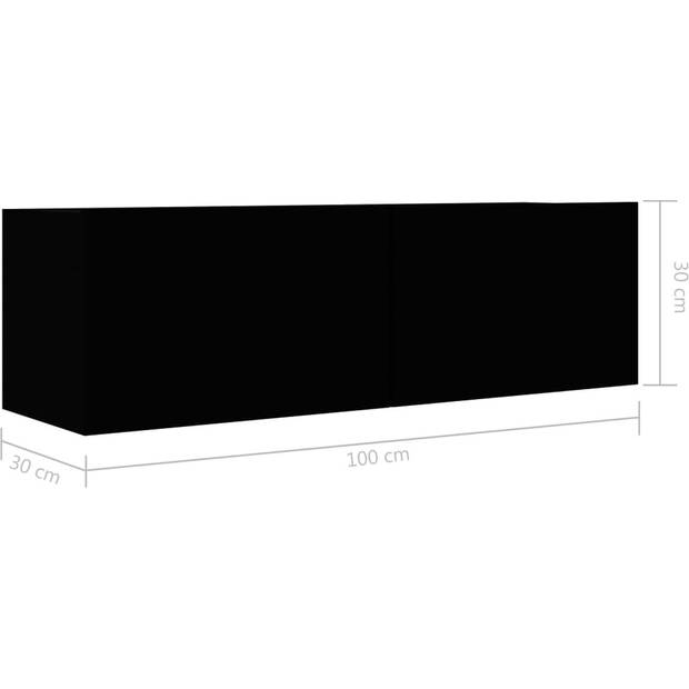 The Living Store TV-meubel - 100 x 30 x 30 cm - zwart