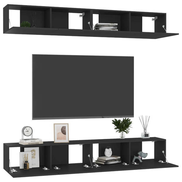 The Living Store TV-meubel - 100 x 30 x 30 cm - zwart