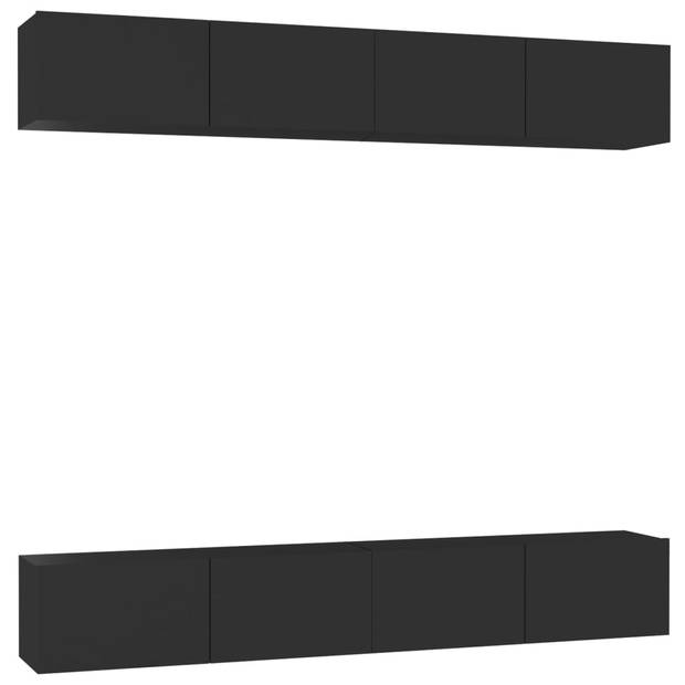 The Living Store TV-meubel - 100 x 30 x 30 cm - zwart