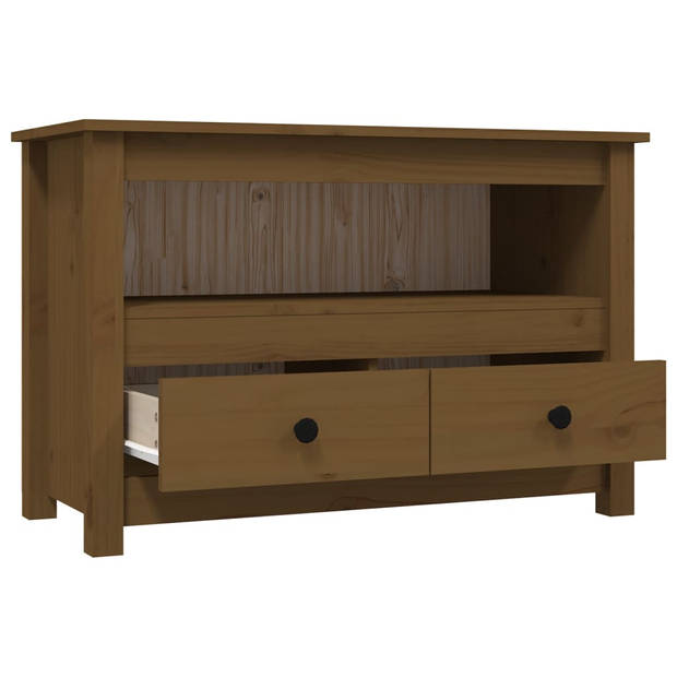 The Living Store Tv-meubel Landelijke Stijl - Grenenhout - 79 x 35 x 52 cm - Honingbruin